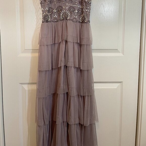PROM Adrianna Papell dusty lavender beaded evening gown size 2 - Picture 8 of 12